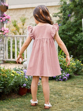 Toddler Girls Floral Embroidery Ruffle Trim Smock Dress